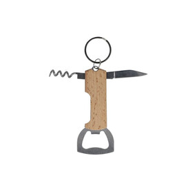 Bambus Wein &amp;amp; Flaschenöffner Schlüsselanhänger - Natur bedrucken, Art.-Nr. LT99705-N0094