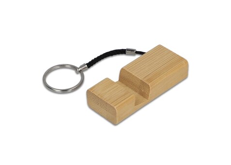 Bambus Smartphonehalter Schlüsselanhänger - Natur bedrucken, Art.-Nr. LT99719-N0094