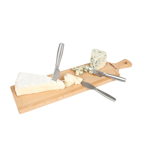 BOSKA Käse-Set Amigo braun, Stahl bedrucken, Art.-Nr. RB358208