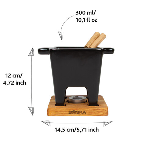 BOSKA Tapas Fondue Nero, 300 ml schwarz, braun bedrucken, Art.-Nr. RB853530