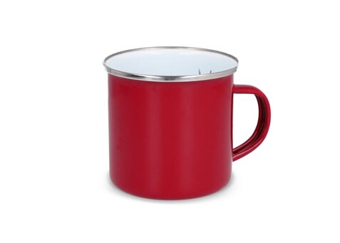 Emalie Becher 350ml - Rot bedrucken, Art.-Nr. LT51110-N0021