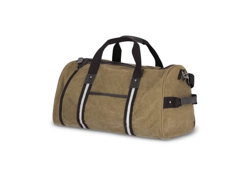 Seesack aus recyceltem Baumwoll-Canvas Harper - Olivgrün bedrucken, Art.-Nr. LT95298-N0043