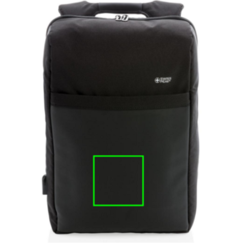 Swiss Peak 15&quot; Anti-Diebstahl RFID &amp; USB Rucksack schwarz bedrucken, Art.-Nr. P762.371