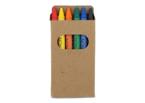 6pc crayons in FSC craft box - Natur bedrucken, Art.-Nr. LT91578-N0094
