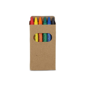 6pc crayons in FSC craft box - Natur bedrucken, Art.-Nr. LT91578-N0094