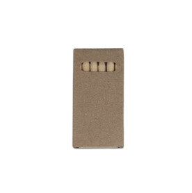 6 Buntstifte in Kraftbox - Natur bedrucken, Art.-Nr. LT91581-N0094