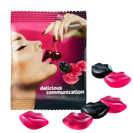 Vegane Schwarzwälder Kirsch-Küsschen bedrucken, Art.-Nr. 110714815