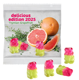 Vegane Thymian-Grapefruit Bärchen, komp. Tüte bedrucken, Art.-Nr. 110714902