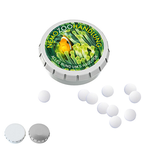 SUPER-MINI-Drück-m-Dose Pfefferminz bedrucken, Art.-Nr. 110761000 SUPER-MINI-Drück-m-Dose Pfefferminz bedrucken, Art.-Nr. 110761000