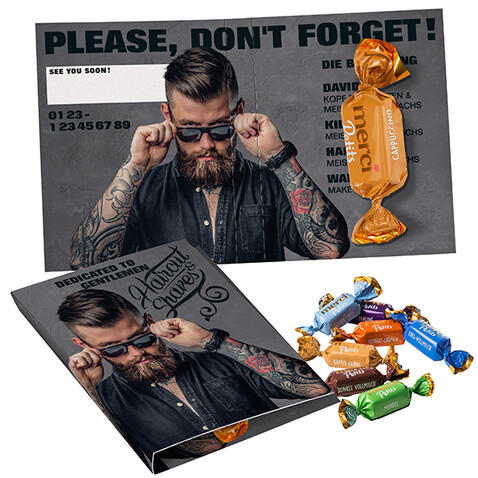 Süßes Briefchen mit merci Petits bedrucken, Art.-Nr. 110773022