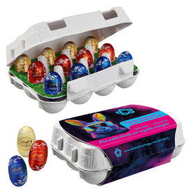 12er Ostereier-Karton - Lindor Mini-Eier bedrucken, Art.-Nr. 110792121