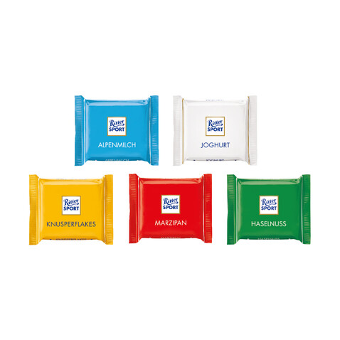 RITTER SPORT „MINI”, 5ER bedrucken, Art.-Nr. 91321