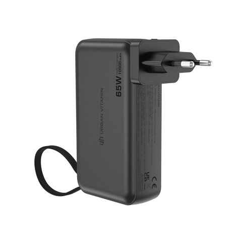 Urban Vitamin Eureka RCS rec. 65W-10.000mAh Hybrid-Ladegerät schwarz bedrucken, Art.-Nr. P301.9901