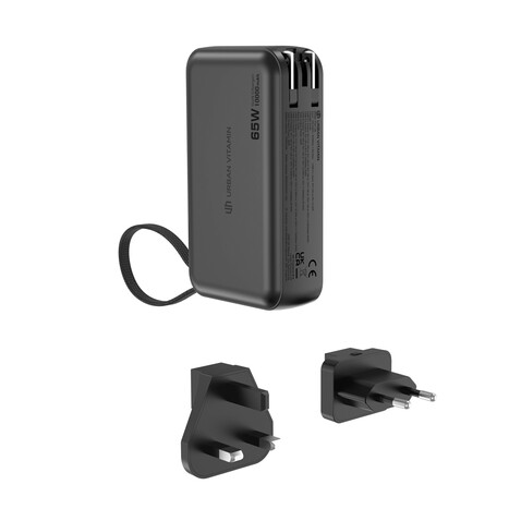 Urban Vitamin Eureka RCS rec. 65W-10.000mAh Hybrid-Ladegerät schwarz bedrucken, Art.-Nr. P301.9901