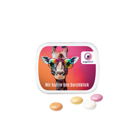 Klappdose, weiß, Mentos Kaudragee Fruit bedrucken, Art.-Nr. 1015.00002