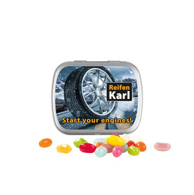 Klappdose, matt-silber, American Style Jelly Beans bedrucken, Art.-Nr. 1015.00064