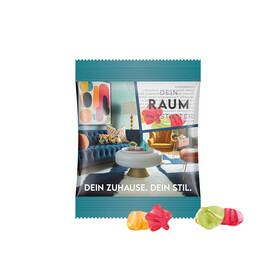 Minitüte,15 g, kompostierbare Folie transparent, Trolli Fruchtgummi Sterne bedrucken, Art.-Nr. 1021.00253 Minitüte,15 g, kompostierbare Folie transparent, Trolli Fruchtgummi Sterne bedrucken, Art.-Nr. 1021.00253