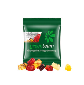Minitüte,15 g, kompostierbare Folie transparent, Trolli Fruchtgummibären, 30% Fruchtsaftqualität Exquisit bedrucken, Art.-Nr. 1021.00261
