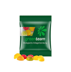 Minitüte,10 g, kompostierbare Folie transparent, Trolli Fruchtgummi Fußbälle bedrucken, Art.-Nr. 1021.00279