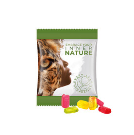Minitüte,10 g, Folie weiß, Trolli Fruchtgummi Handy bedrucken, Art.-Nr. 1021.00312