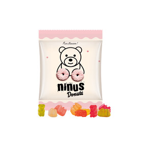 Minitüte, 7 g, Folie weiß, Basic Bärchen mini bedrucken, Art.-Nr. 1021.00332