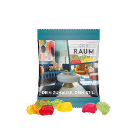 Minitüte,15 g, Folie transparent, Trolli Fruchtgummi Auto-Mischung bedrucken, Art.-Nr. 1021.00385