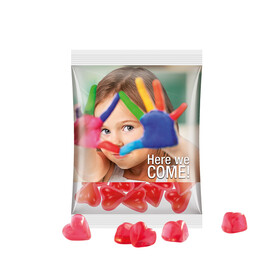 Maxitüte, Folie transparent, Trolli Fruchtgummi Herz rot bedrucken, Art.-Nr. 1024.00020