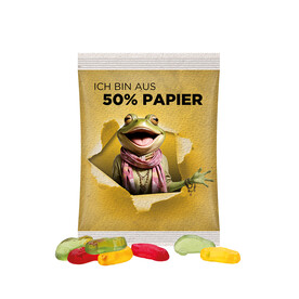 Maxitüte, Folie mit ca. 50% Papieranteil, weiß, Trolli Fruchtgummi Autos bedrucken, Art.-Nr. 1024.00061