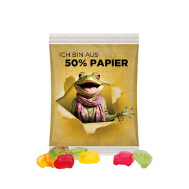 Maxitüte, Folie mit ca. 50% Papieranteil, weiß, Trolli Fruchtgummi Auto-Mischung bedrucken, Art.-Nr. 1024.00064