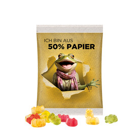 Maxitüte, Folie mit ca. 50% Papieranteil, weiß, Trolli Premium Bärchen bedrucken, Art.-Nr. 1024.00066