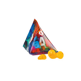 Fruchtgummi Tetraeder, Folie weiß, Trolli Vitamin Fruchtgummi bedrucken, Art.-Nr. 1027.00008