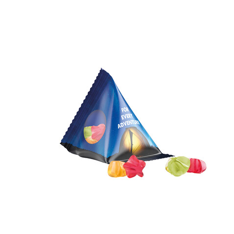 Fruchtgummi Tetraeder, Folie transparent, Trolli Fruchtgummi Sterne bedrucken, Art.-Nr. 1027.00012