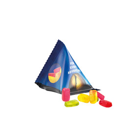 Fruchtgummi Tetraeder, Folie transparent, Trolli Fruchtgummi Handy bedrucken, Art.-Nr. 1027.00014