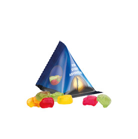 Fruchtgummi Tetraeder, Folie transparent, Trolli Fruchtgummi Auto-Mischung bedrucken, Art.-Nr. 1027.00034