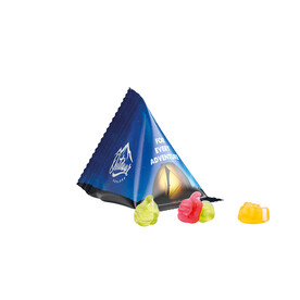 Fruchtgummi Tetraeder, Folie weiß, Trolli Fruchtgummi Daumen bedrucken, Art.-Nr. 1027.00036