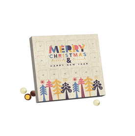XS Adventskalender, Graspapier, Brandt Knusperkugeln Black &amp;amp; White bedrucken, Art.-Nr. 1084.00013