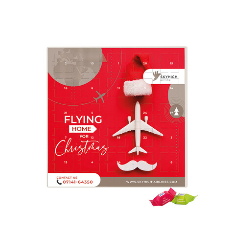 Adventskalender quadratisch, Blister kompostierbar, Ritter SPORT Schokowürfel bedrucken, Art.-Nr. 1093.00008