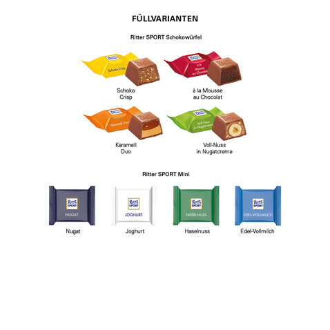 Adventskalender quadratisch, Blister kompostierbar, Ritter SPORT mini bedrucken, Art.-Nr. 1093.00009