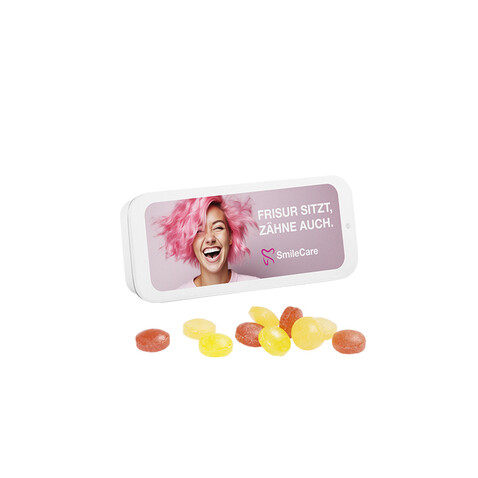 Schiebedeckeldose, Mini Bonbons Fruchtmix bedrucken, Art.-Nr. 1116.00011 Schiebedeckeldose, Mini Bonbons Fruchtmix bedrucken, Art.-Nr. 1116.00011