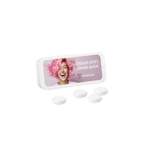 Schiebedeckeldose, weiß, Mentos Kaudragee Mint bedrucken, Art.-Nr. 1116.00013  