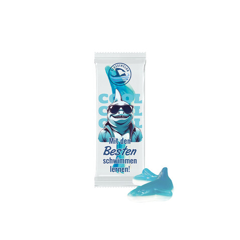 Trolli Fruchtgummi &quot;Hai&quot;, Folie transparent bedrucken, Art.-Nr. 1127.00009