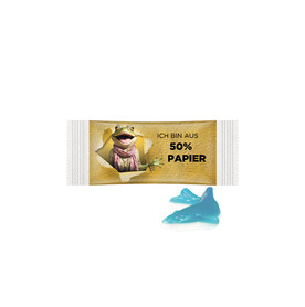 Trolli Fruchtgummi &amp;quot;Hai&amp;quot;, Papierfolie weiß bedrucken, Art.-Nr. 1127.00010
