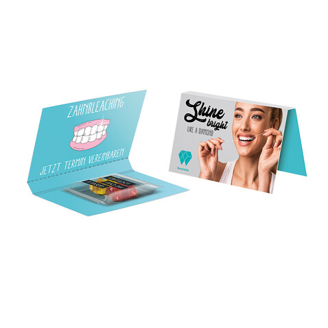 Werbekarte Visitenkartenformat, Team Gummibärchen, Standardgestaltung bedrucken, Art.-Nr. 1145.00010