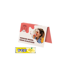 Werbekarte Visitenkartenformat, PEZ Bonbonriegel Zitrone bedrucken, Art.-Nr. 1145.00026