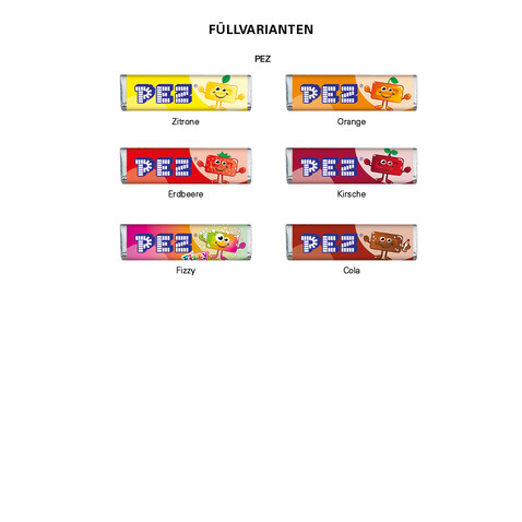 Werbekarte Visitenkartenformat, PEZ Bonbonriegel Fizzy bedrucken, Art.-Nr. 1145.00030 Werbekarte Visitenkartenformat, PEZ Bonbonriegel Fizzy bedrucken, Art.-Nr. 1145.00030