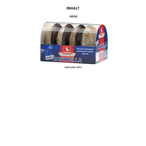 Lebkuchen Haus, WEISS 4er Lebkuchen Mini bedrucken, Art.-Nr. 1147.00001