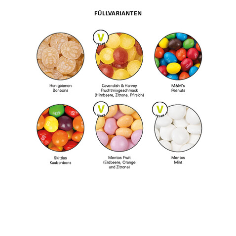 Papierdose Eco Midi mit Mentos Kaudragee Fruit bedrucken, Art.-Nr. 1179.00001