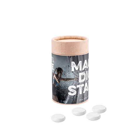 Papierdose Eco Midi mit Mentos Kaudragee Mint bedrucken, Art.-Nr. 1179.00035