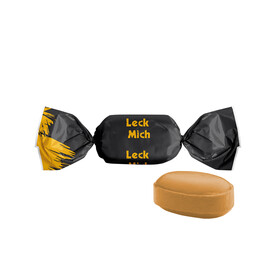 Karamell Bonbon im weißen, kompostierbaren Wickler bedrucken, Art.-Nr. 1207.00008