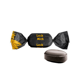 Himbeer-Lakritz Bonbon im weißen, kompostierbaren Wickler bedrucken, Art.-Nr. 1207.00009